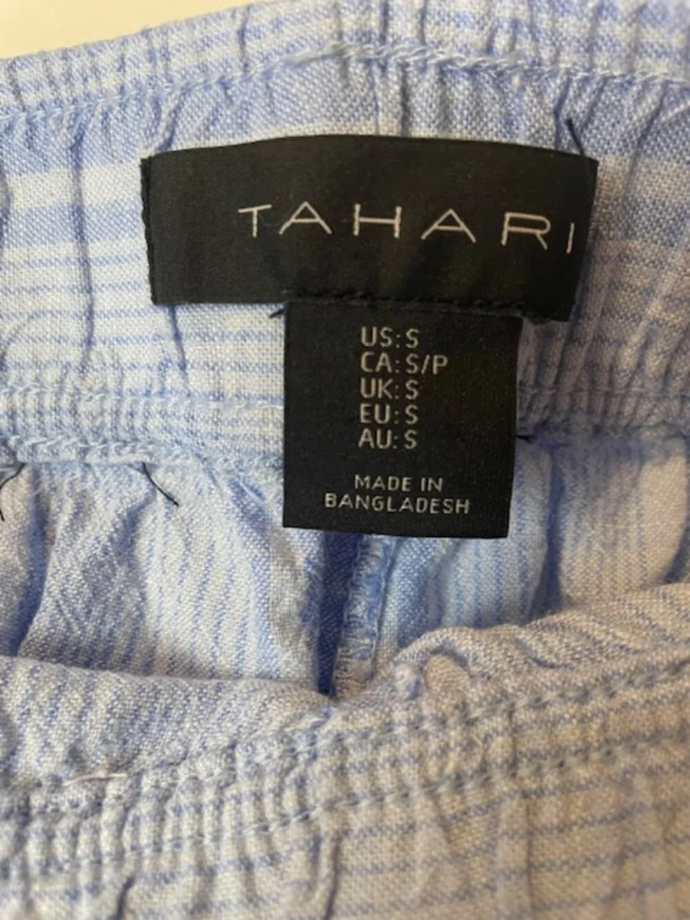 Tahari light blue cropped pull-on pants relaxed fit sz S